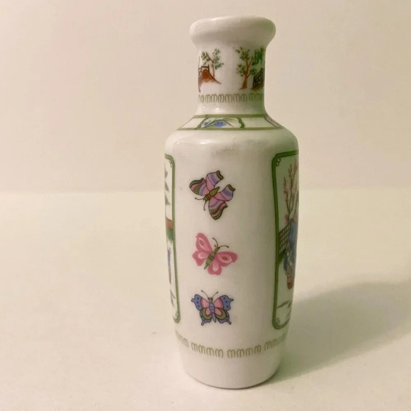 Vintage 1980 Franklin Mint Miniature Doll House Vase Geisha Butterfly Japan - Picture 4 of 9